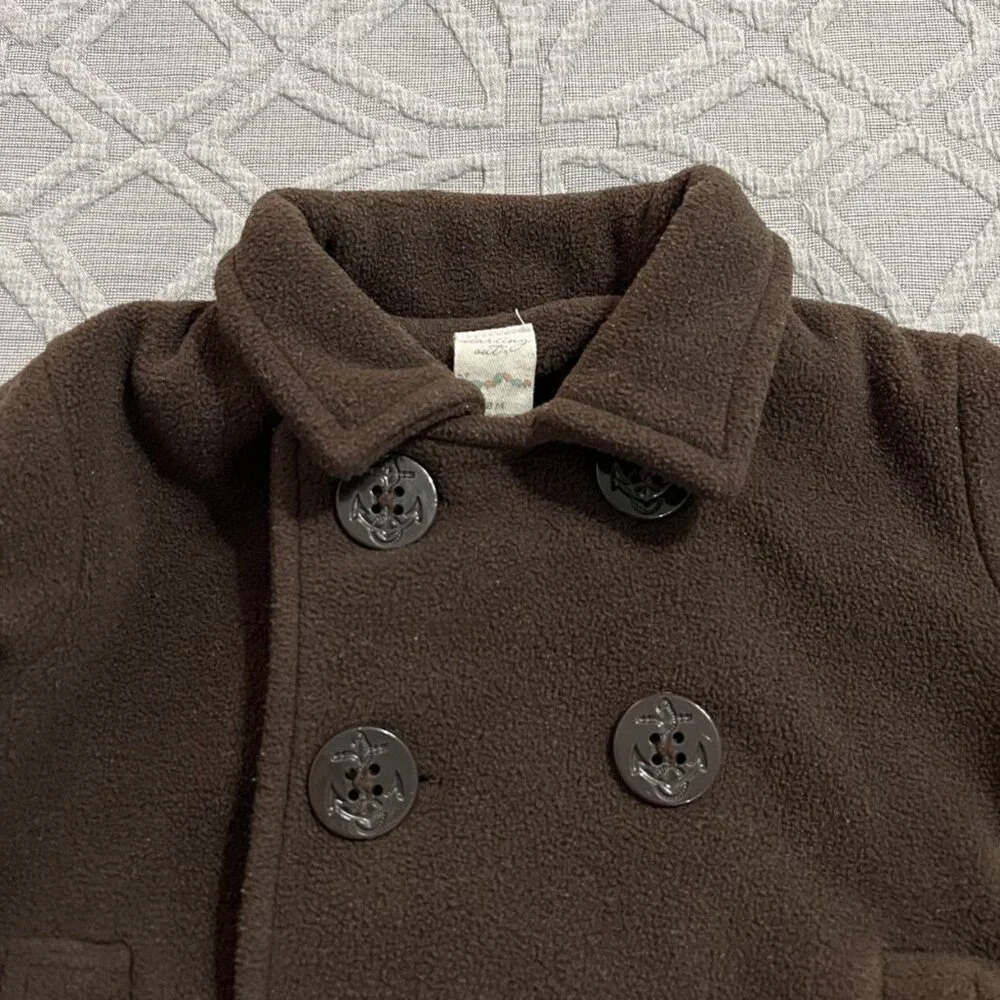 Starting Out 18m Brown Fleece Peacoat Coat